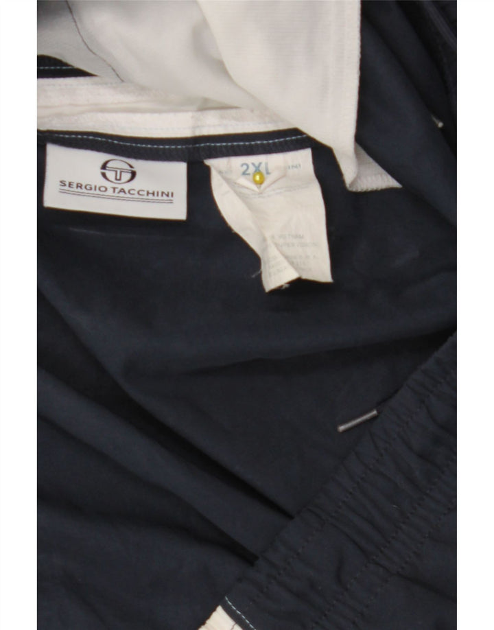 Sergio Tacchini Short de sport pour homme 2XL Bleu marine Colorblock Polyester