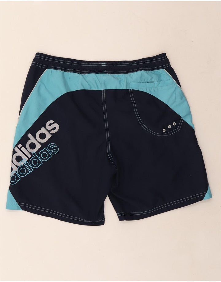 Adidas Short de bain graphique pour homme en polyester color block bleu marine moyen