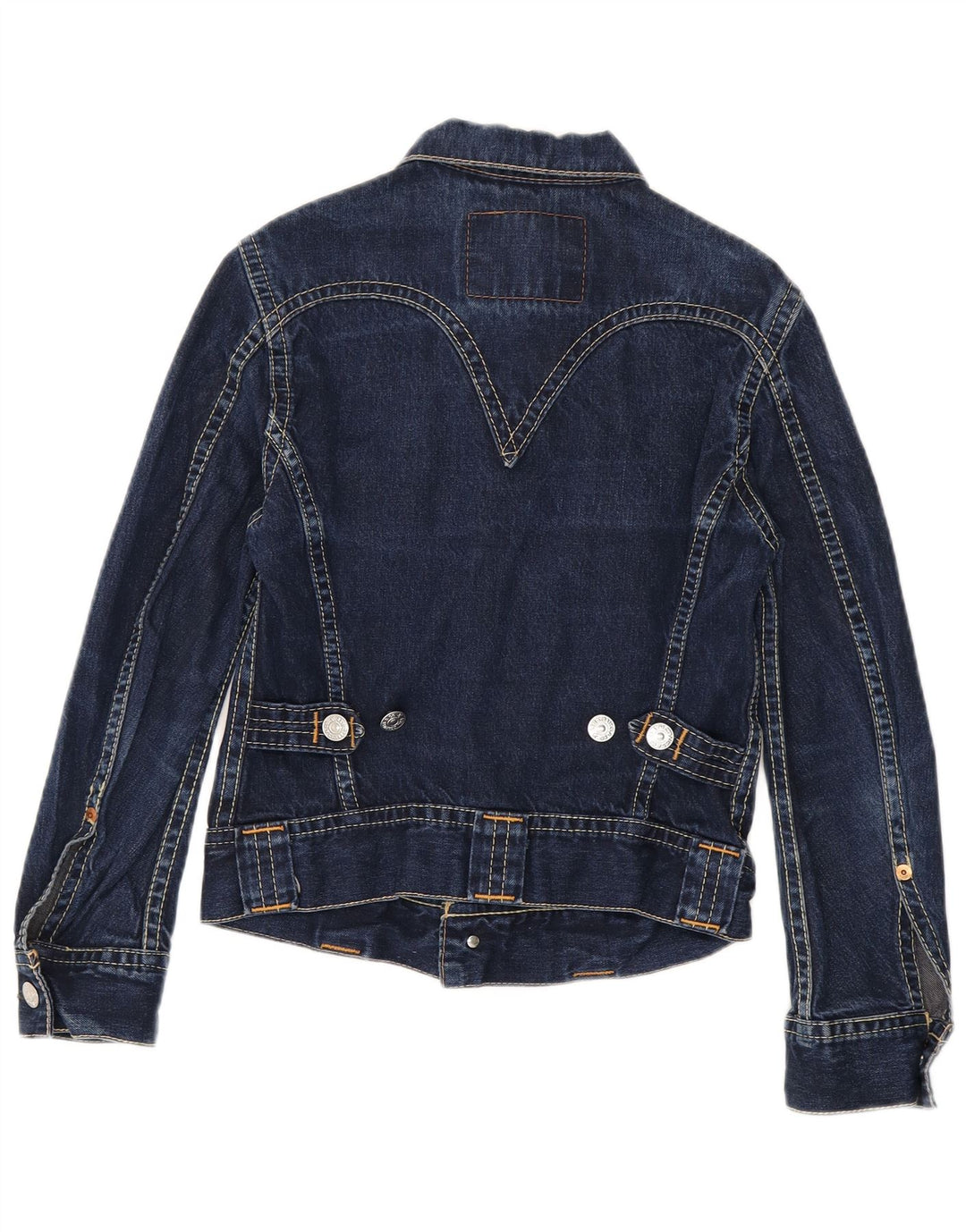 Levi's Veste en Jean Court Femme UK 10 Petit Bleu Coton