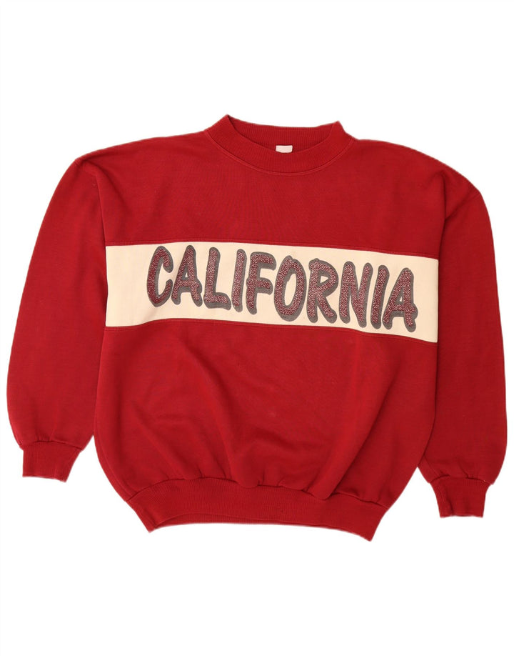 vintage Mens Graphic Sweatshirt Jumper XL Rouge Colourblock