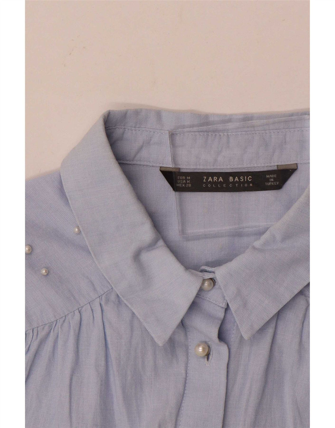 Chemise Femme Zara UK 14 Bleu Moyen