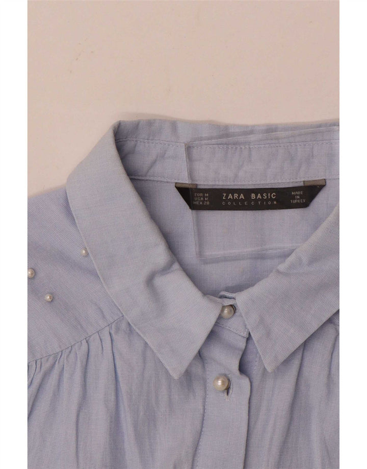 Chemise Femme Zara UK 14 Bleu Moyen