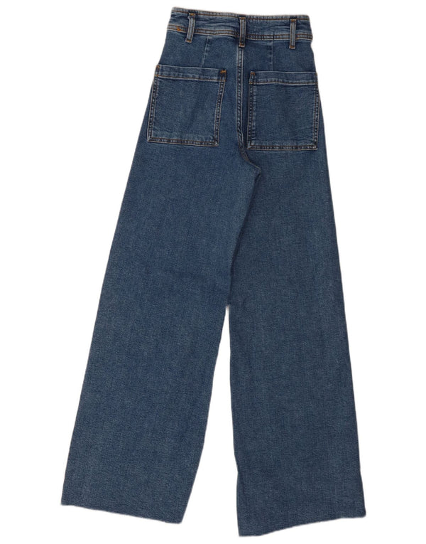 Zara Femme The Marine Jean Droit Taille Haute EU 32 2XS W22 L29 Bleu