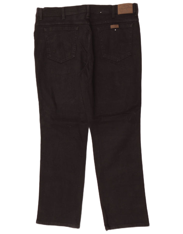Wrangler Jean droit coupe droite W40 L32 pour homme en coton noir