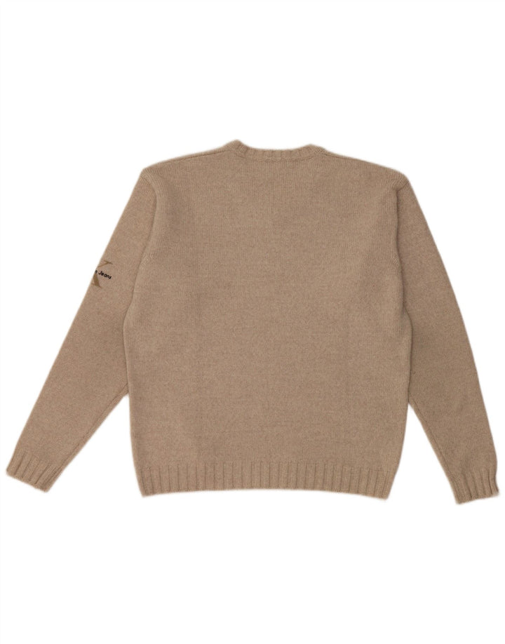 Calvin Klein Pull col V en laine mérinos beige moyen pour homme