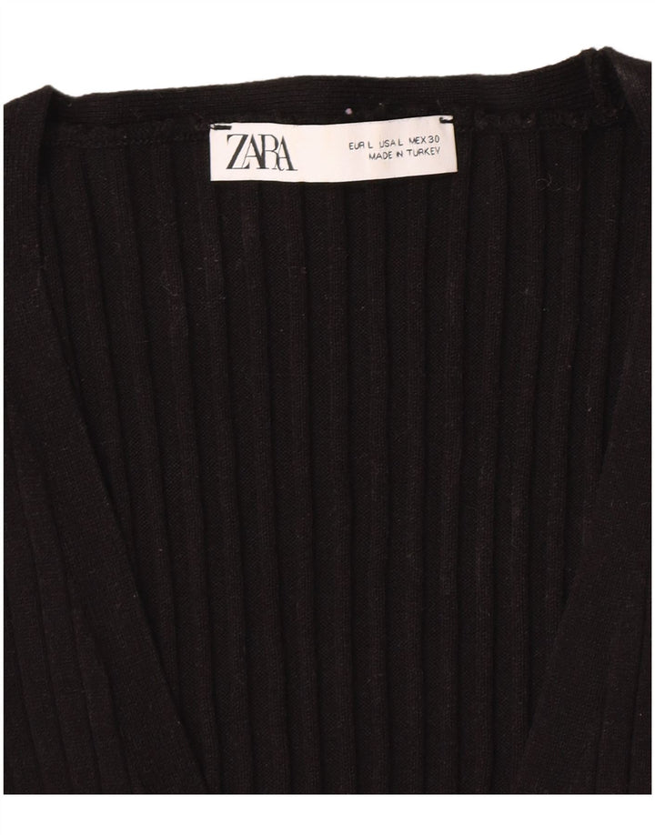Zara Womens Vest Débardeur UK 14 Grand Noir