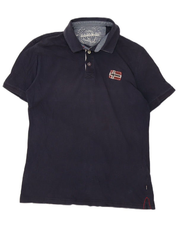 Napapijri Polo Geographic Homme Bleu Marine Moyen Coton