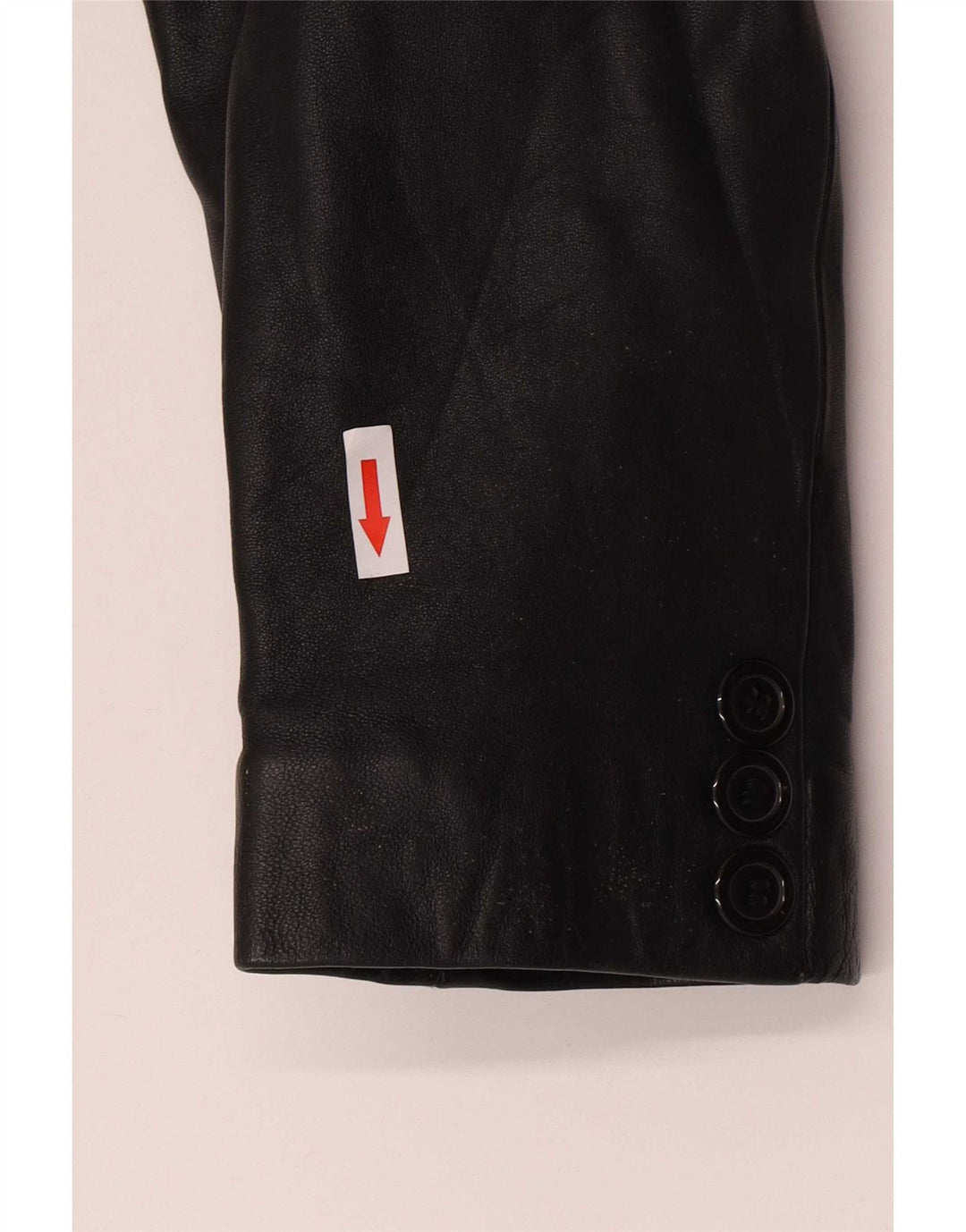 vintage Homme 3 Boutons Veste Blazer En Cuir UK 38 Moyen Noir