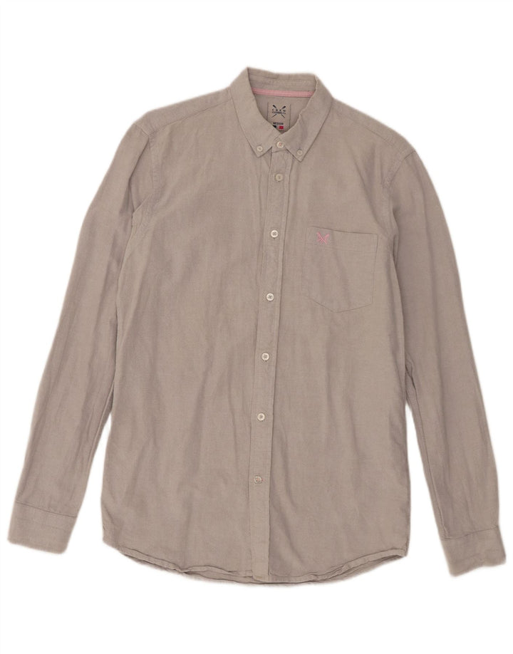 Crew Clothing Chemise Homme Gris Moyen Coton
