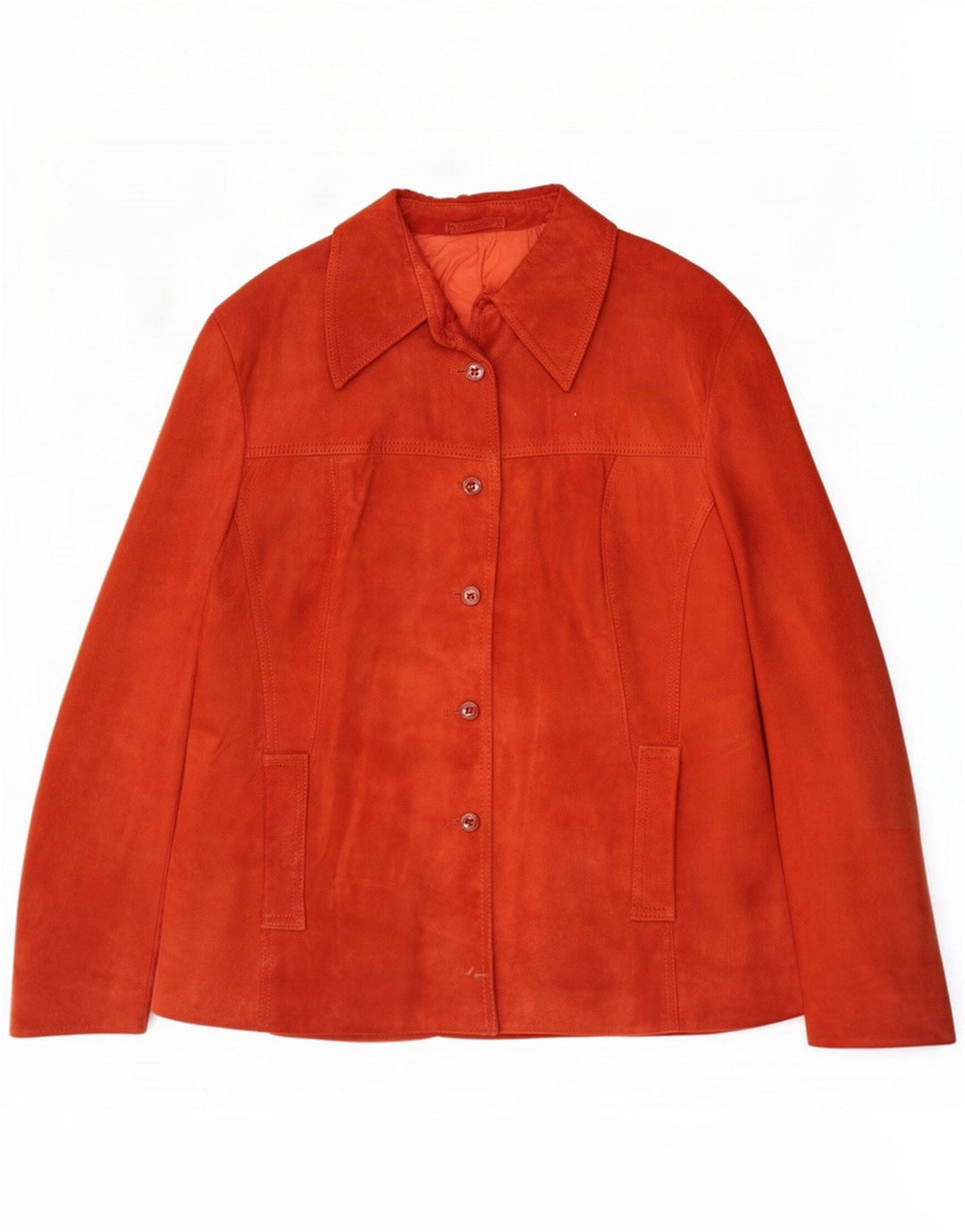 Vintage Veste en daim pour femme IT 52 2XL Cuir rouge