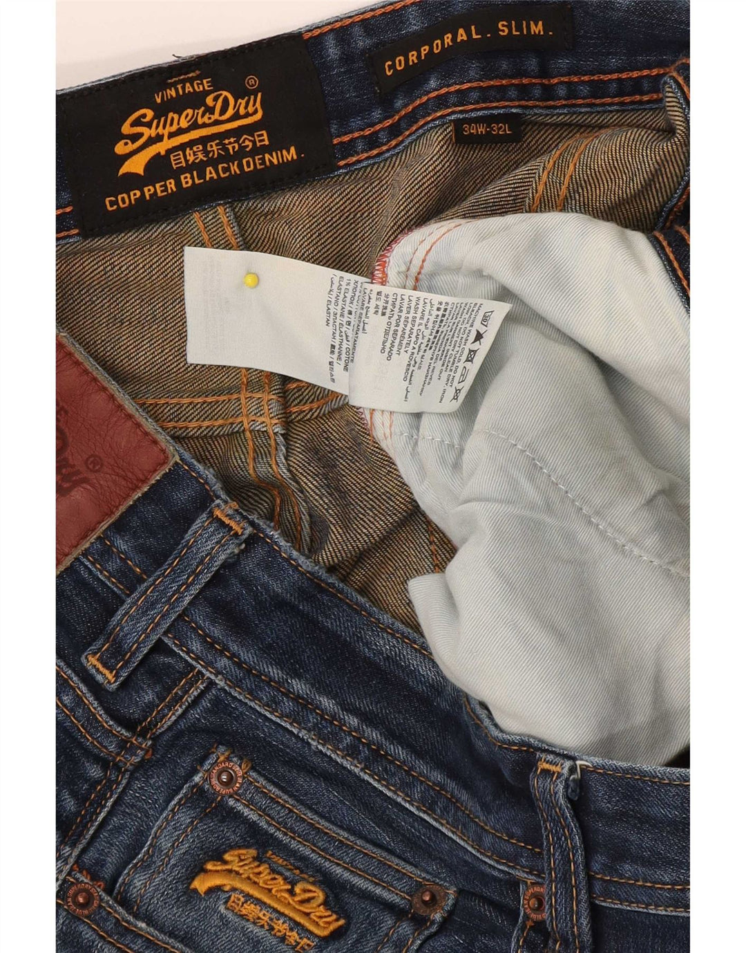 Superdry Jean Corporal Slim W34 L32 Bleu Coton Homme