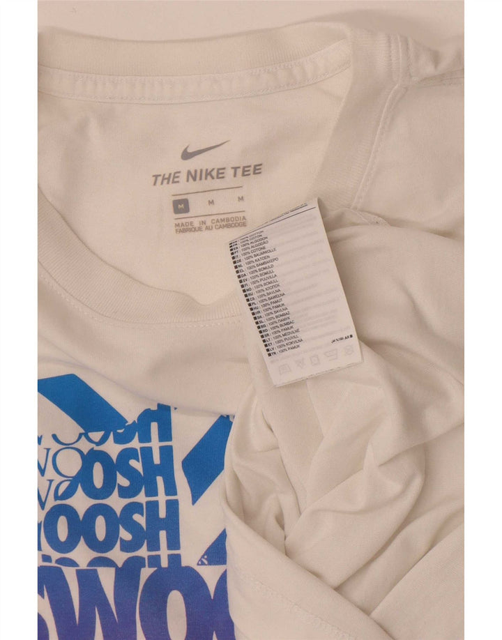 Nike T-shirt graphique Swoosh pour homme en coton blanc moyen