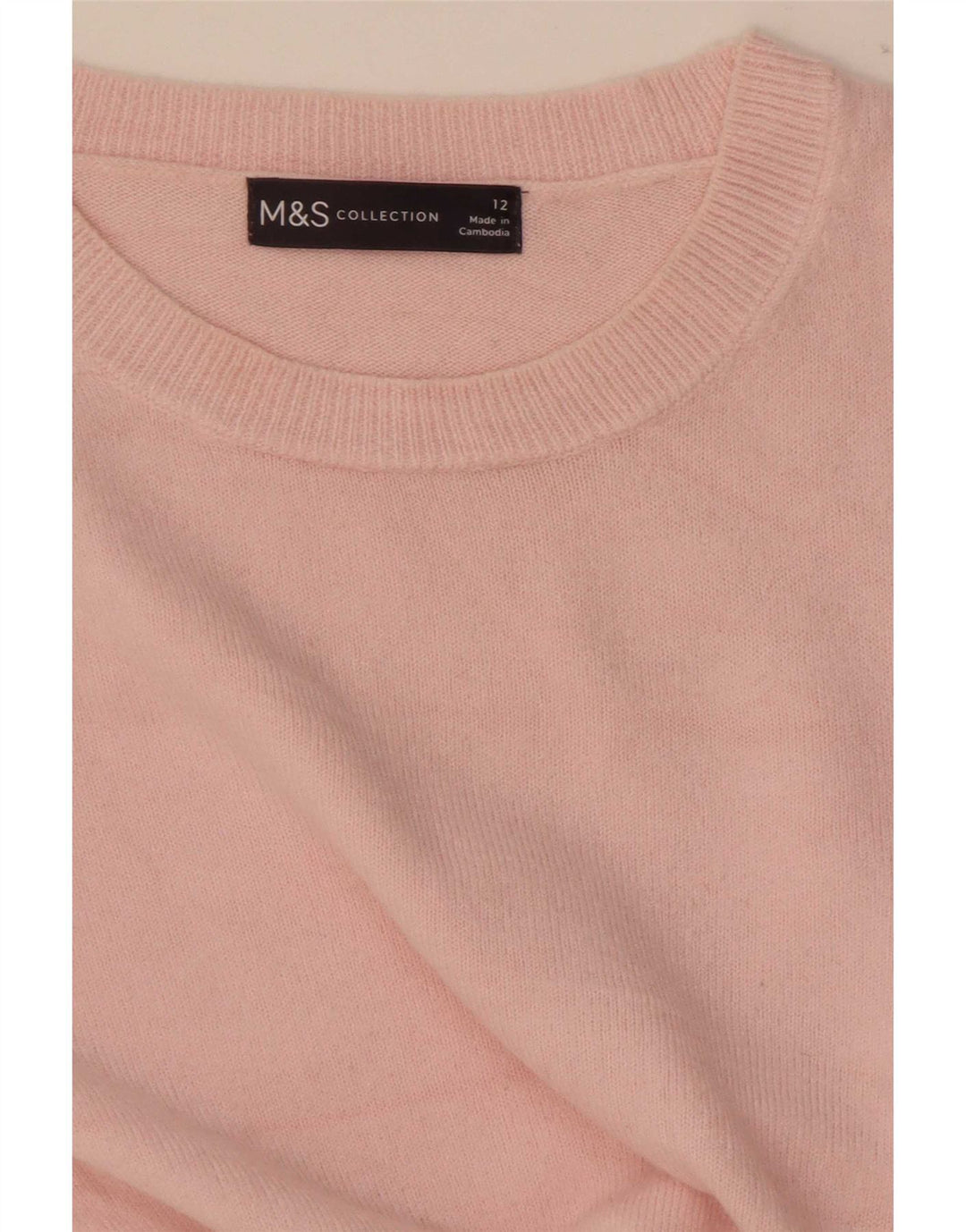 Marks & Spencer Pull à col rond pour femme UK 12 Rose moyen