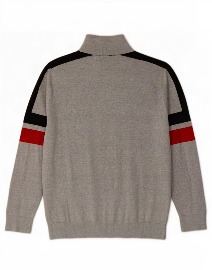 Fila Pull Col Zippé Homme Gris Moyen Colourblock Coton