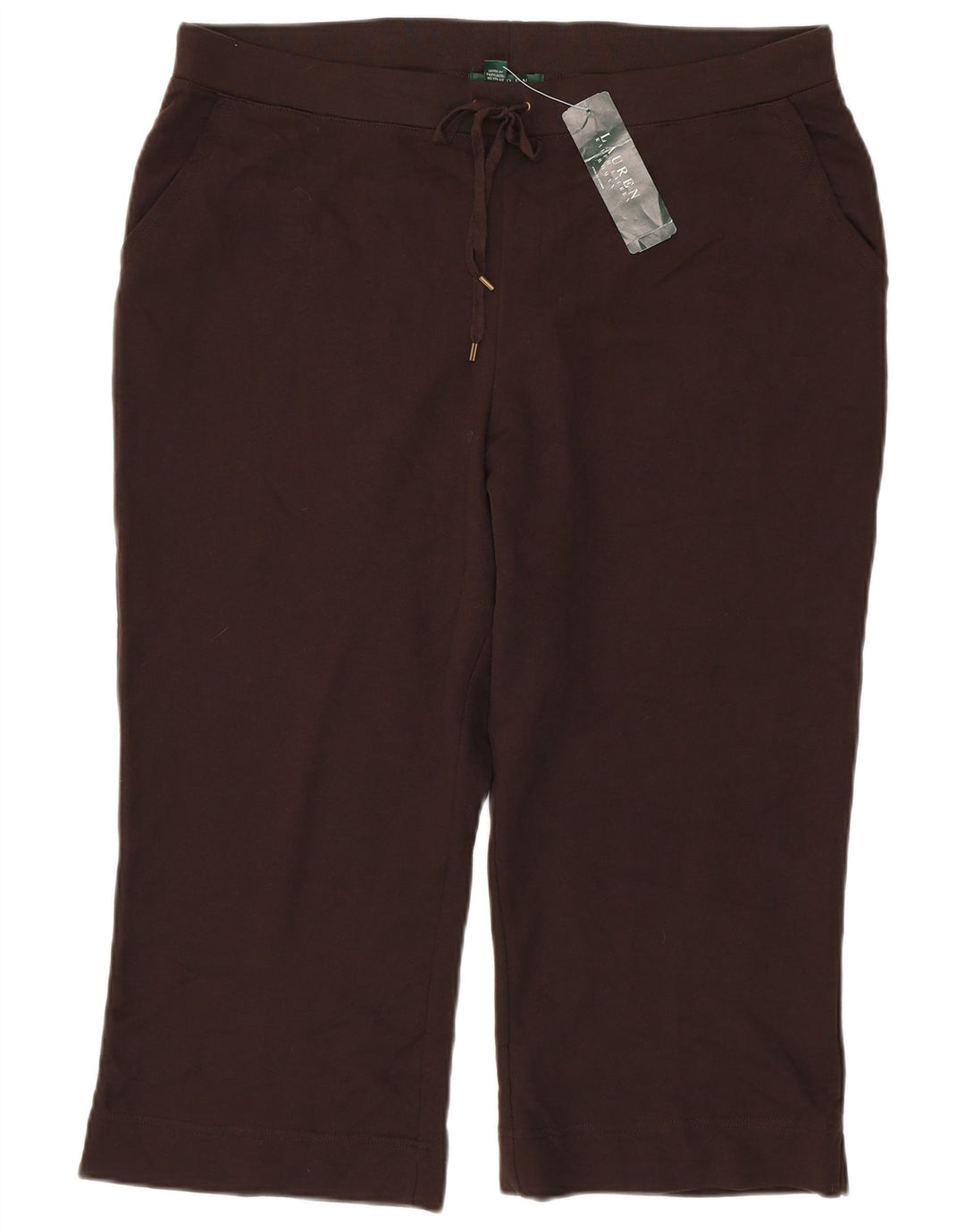 Ralph Lauren Pantalon de survêtement Capri pour femme 2XL en coton marron