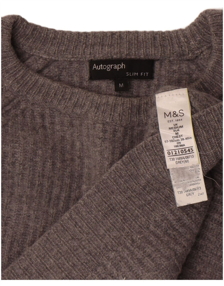 Marks & Spencer Pull court à col bateau pour femme Gris moyen UK 14
