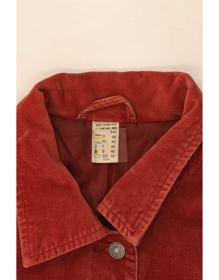 veste utilitaire femme vintage UK 18 XL Coton Rouge