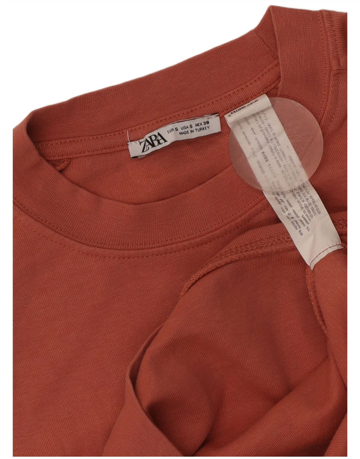 Zara Sweat-shirt surdimensionné à manches courtes pour femme UK 10 Petit Rose
