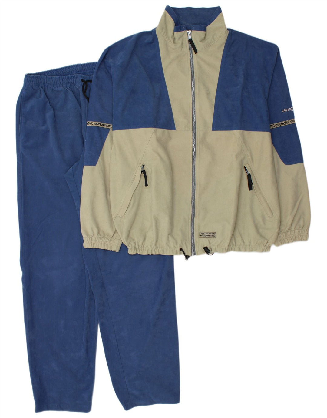 Great Escapes Survêtement complet en velours pour homme EU 52 Large Bleu Colorblock