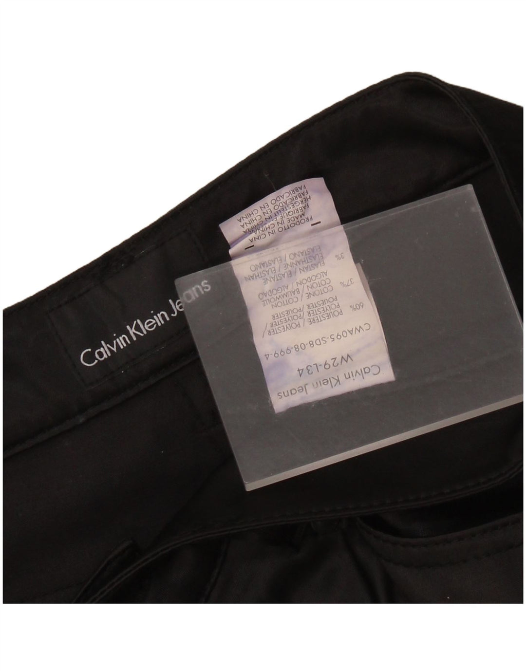 CALVIN KLEIN Pantalon décontracté slim femme W29 L34 Noir Polyester