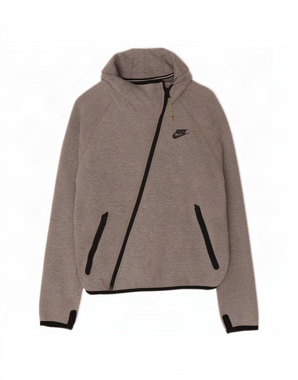 Nike Pull à capuche zippé pour femme UK 16 Grand coton gris