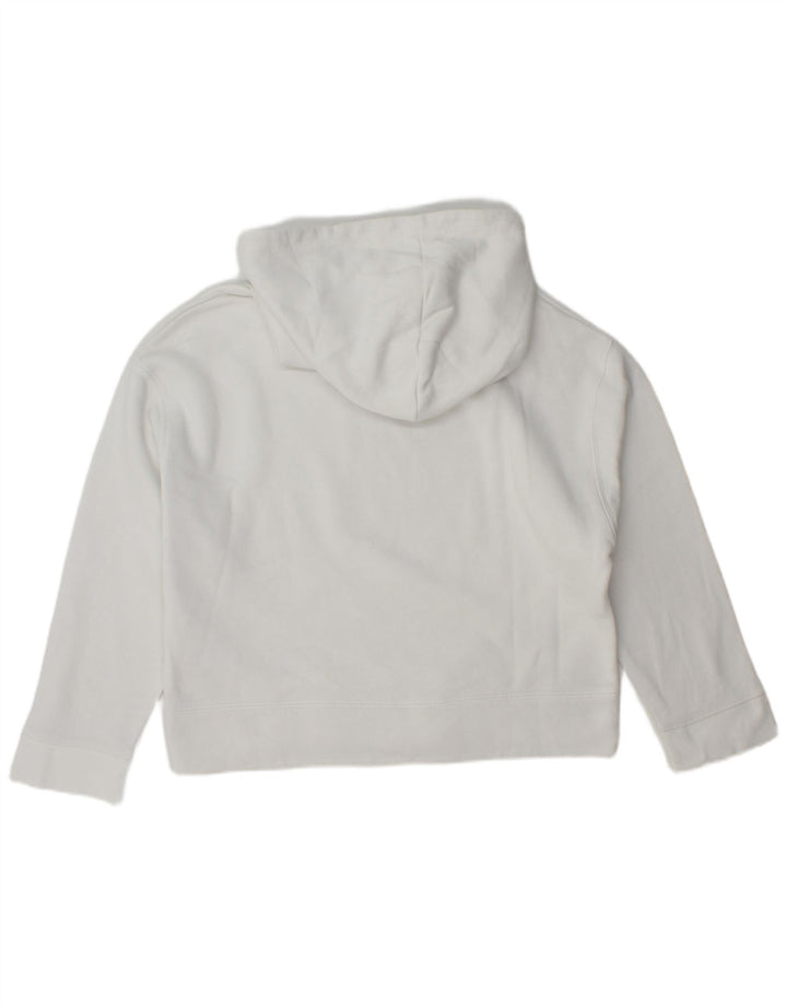 Zara Pull à capuche surdimensionné pour femme UK 14 Blanc moyen