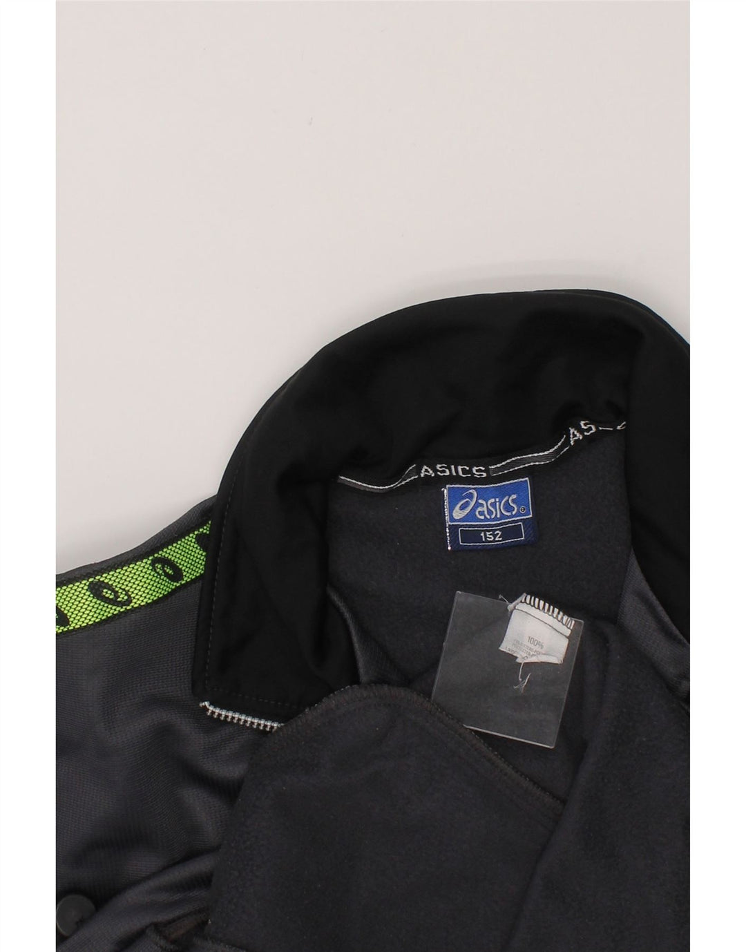 ASICS Boys Graphic Tracksuit Top Jacket 11-12 Years Grey Polyester Vintage Asics and Second-Hand Asics from Messina Hembry 