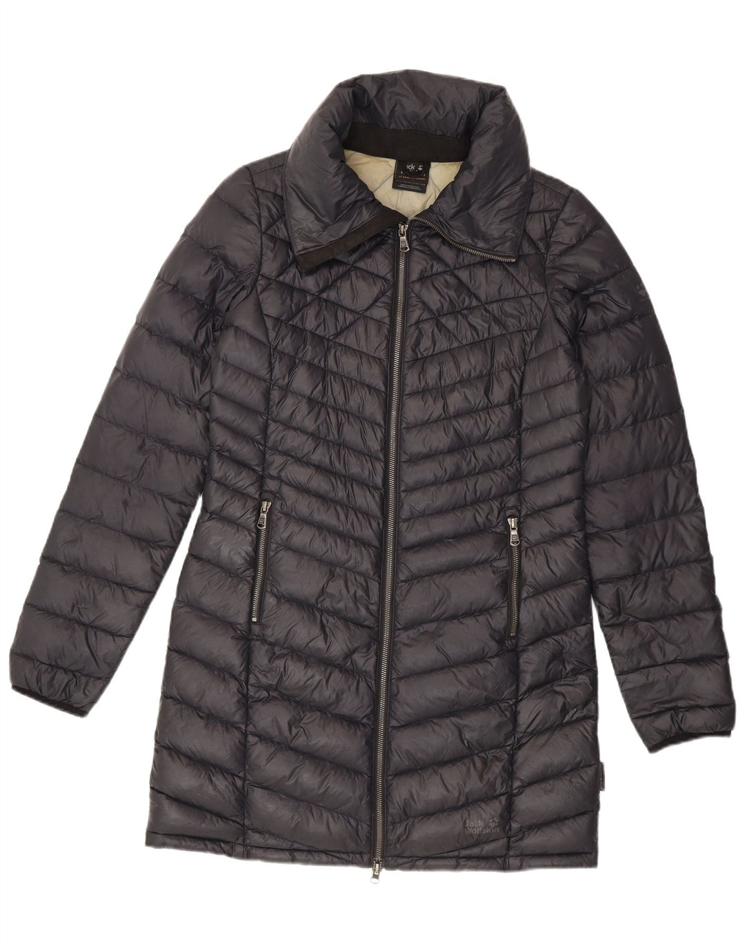 Jack Wolfskin Manteau rembourré pour femme UK 8/10 Small Gris Polyamide