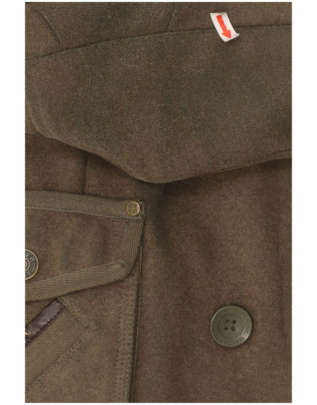 Superdry Veste Militaire Femme UK 10 Petite Laine Kaki