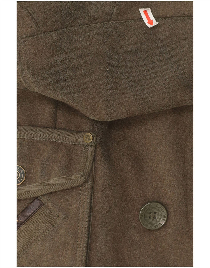 Superdry Veste Militaire Femme UK 10 Petite Laine Kaki