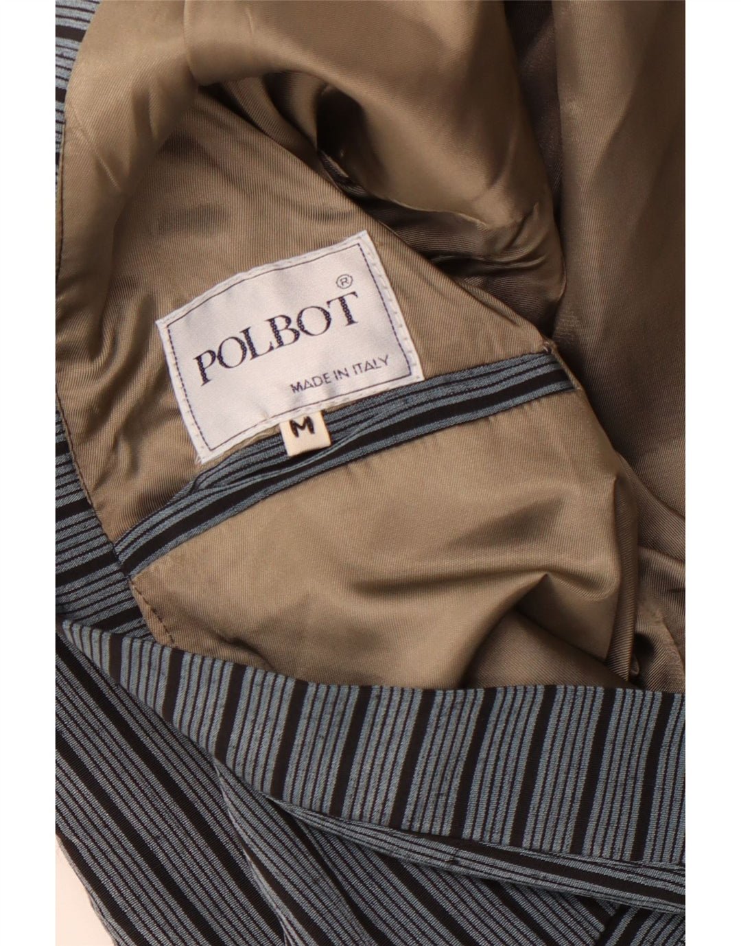 Polbot Veste blazer à 3 boutons pour homme UK 38 Bleu moyen à fines rayures