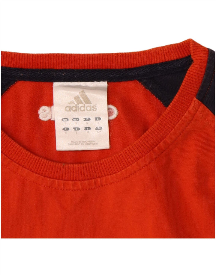 ADIDAS Haut graphique à manches longues pour hommes en coton color block orange petit