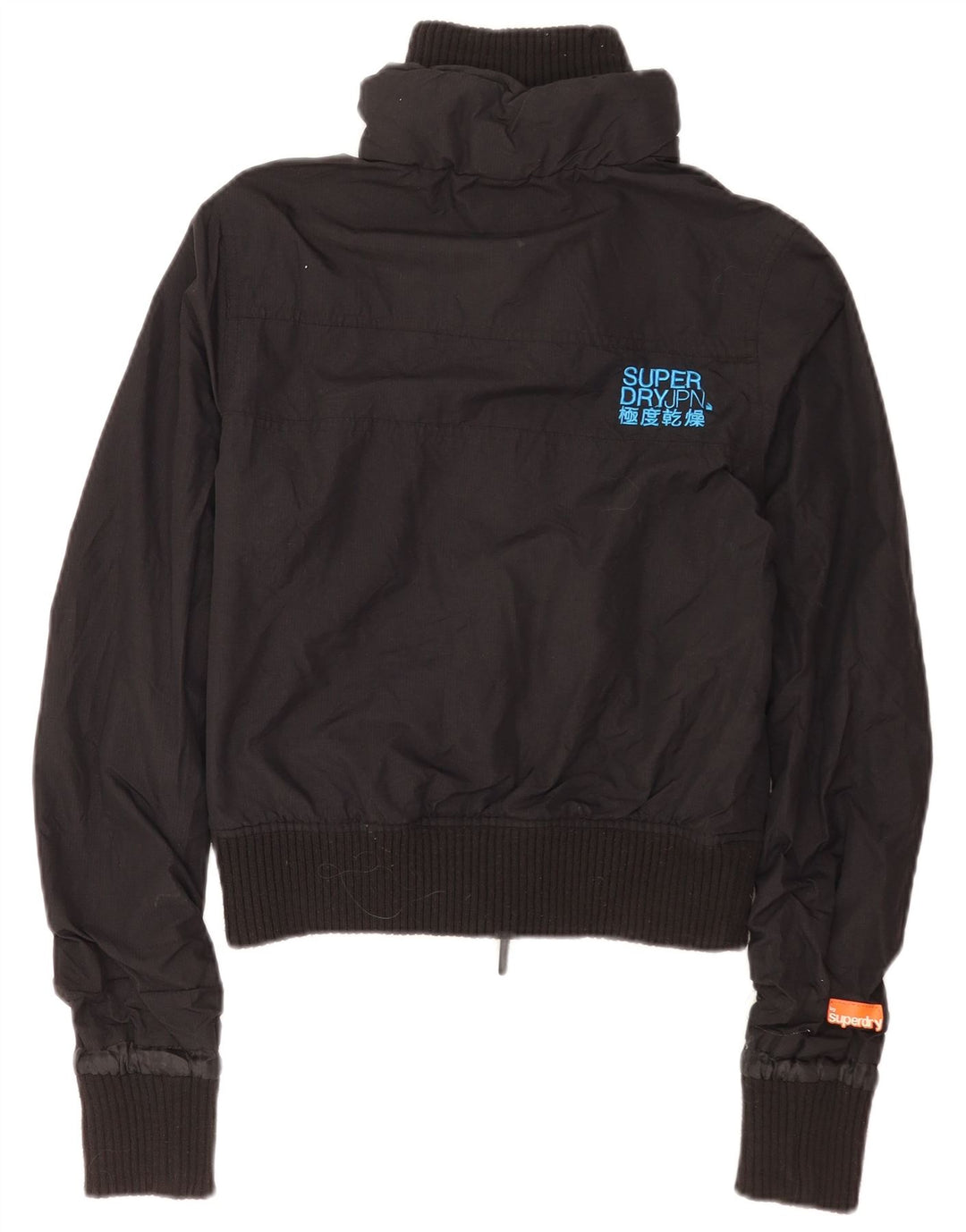 Superdry Veste Bomber Graphique Femme UK 10 Petit Nylon Noir