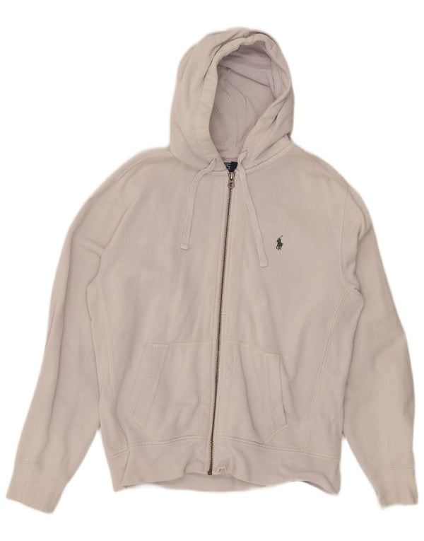 Polo Ralph Lauren Mens Zip Hoodie Sweater Large White Cotton
