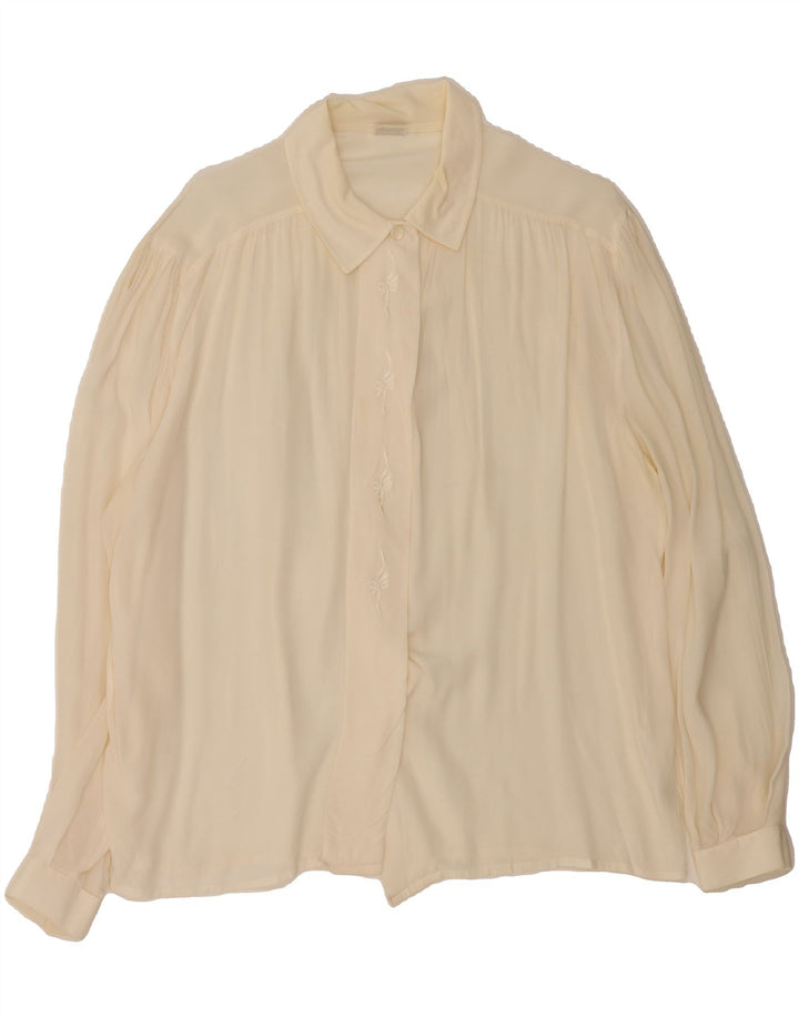 VINTAGE Womens Shirt Blouse IT 50 XL Off White Acetate Vintage Vintage and Second-Hand Vintage from Messina Hembry 