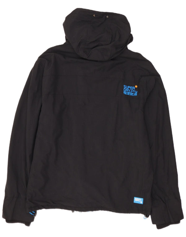 SUPERDRY Veste coupe-vent à capuche Windcheater pour hommes UK 42 XL Nylon noir