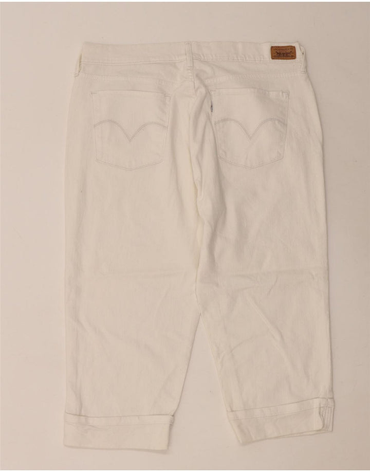 LEVI'S Jean Capri 515 pour femme US 14 Large W36 L20 Coton Blanc