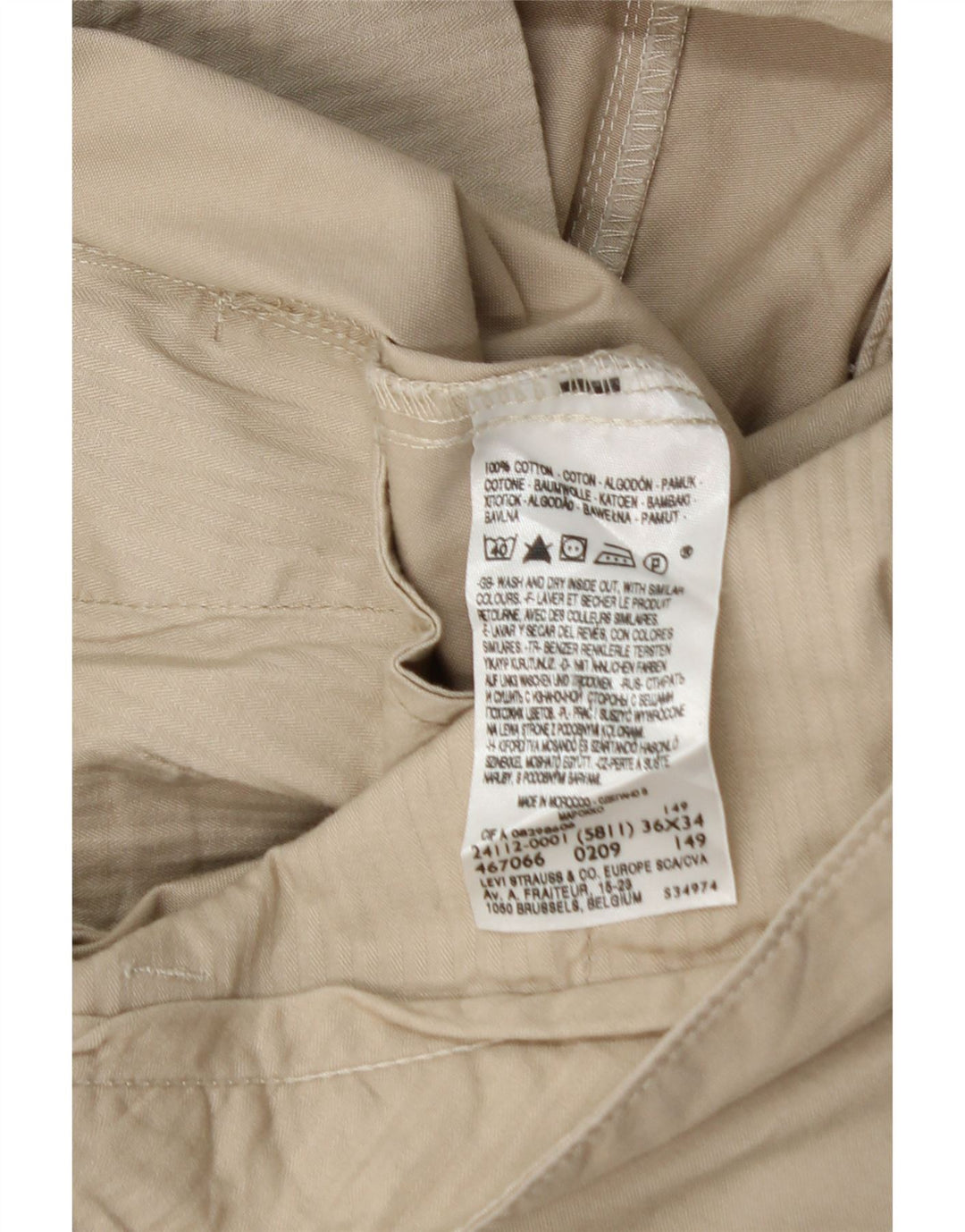 DOCKERS Pantalon Chino Slim Fit Homme W36 L30 Coton Beige