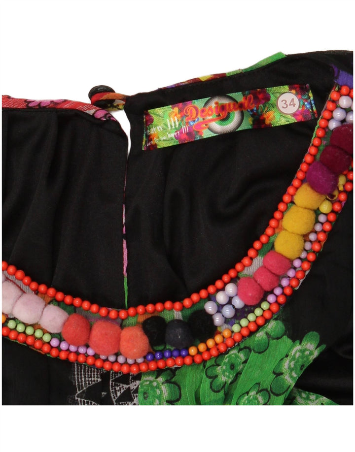 Desigual Robe dos nu surdimensionnée pour femme EU 34 XS Noir Floral