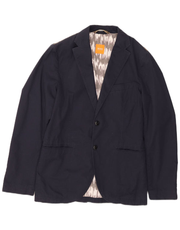 HUGO BOSS Veste Blazer 2 Boutons Homme EU 46 Petit Bleu Marine Coton