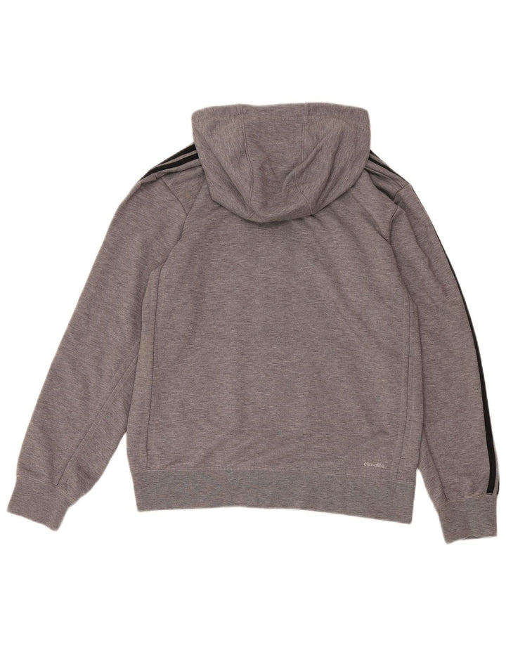 ADIDAS Mens Climalite Zip Hoodie Sweater Medium Grey Cotton