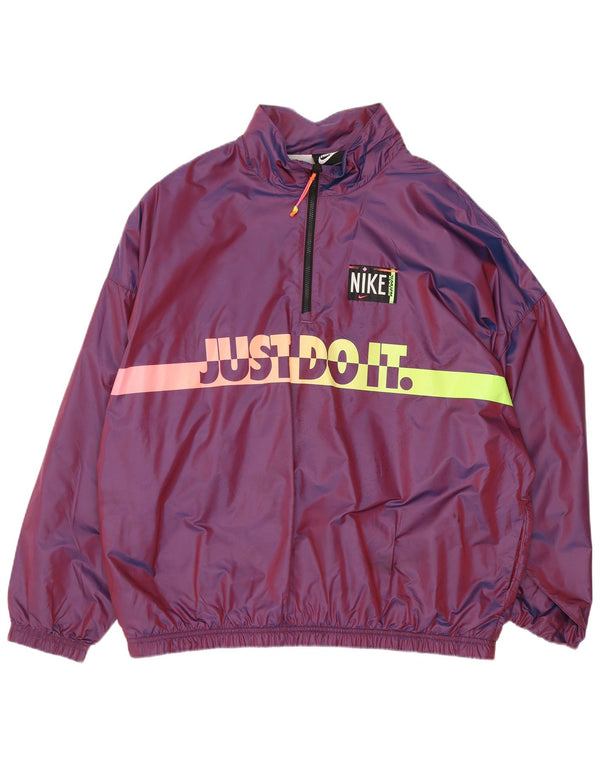 Nike Womens Oversized Graphic Tracksuit Top Jacket UK 10 Small Purple