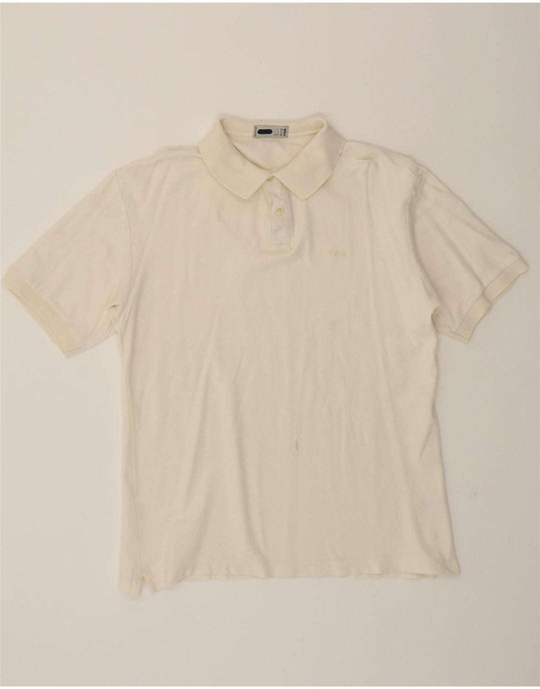 FILA Mens Polo Shirt IT 52 Large Off White Vintage Fila and Second-Hand Fila from Messina Hembry 