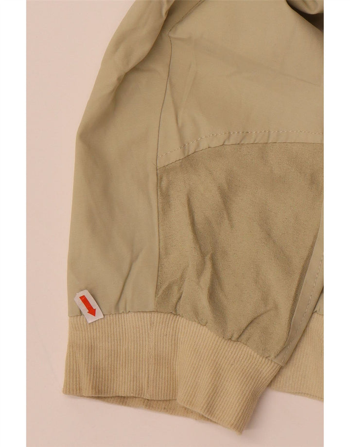VINTAGE Mens Bomber Jacket UK 38 Medium Beige Nylon