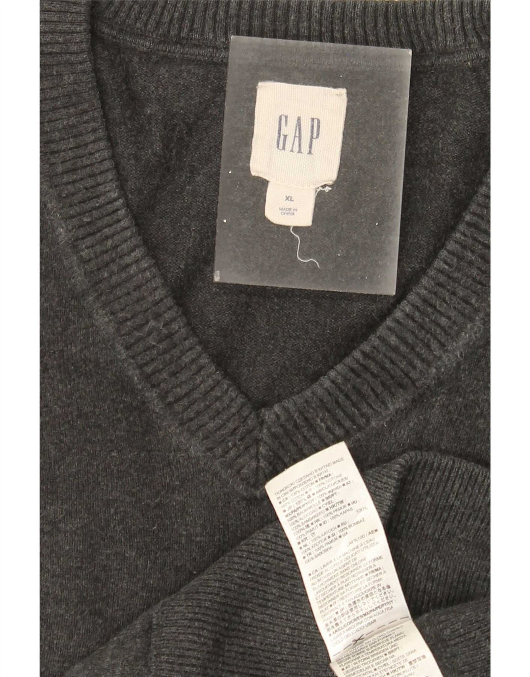 Gap Pull Col V Homme XL Gris Coton