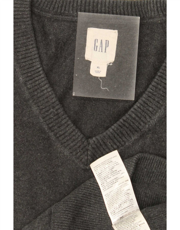 Gap Pull Col V Homme XL Gris Coton