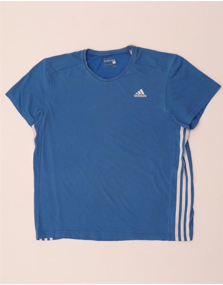 Adidas Hommes Climalite T-Shirt Haut Grand Bleu Coton