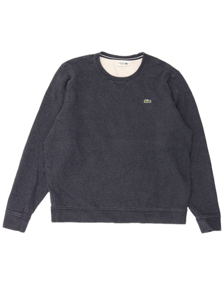 Lacoste Homme Sweatshirt Jumper Taille 7 2XL Bleu Marine Coton