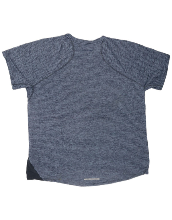 NIKE Homme Dri Fit T-Shirt Top XL Bleu Moucheté Polyester