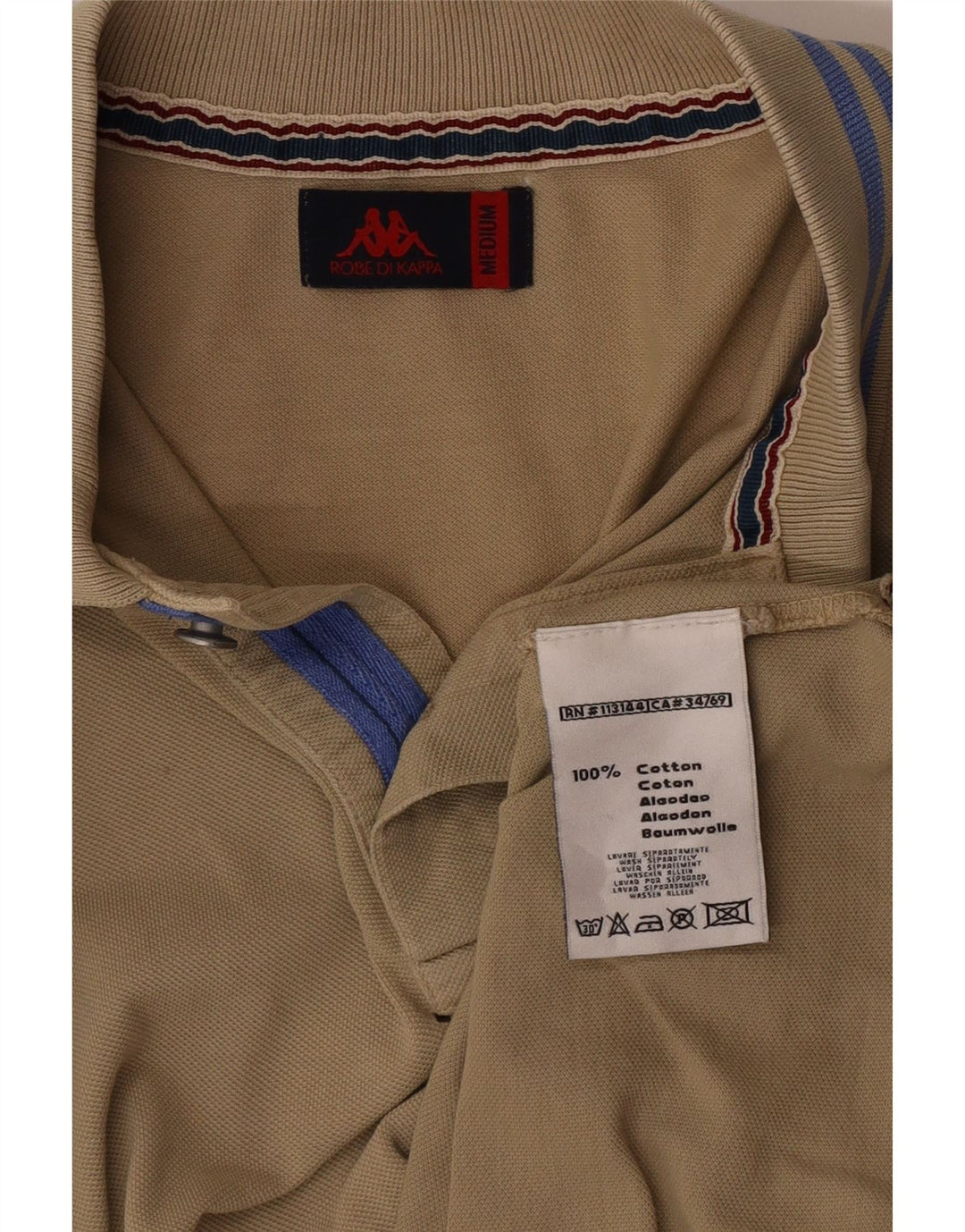 Kappa Polo Homme Beige Moyen Coton